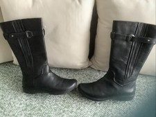 Clarks Unstructured Calf Height Boots Black Size 5 Used Once
