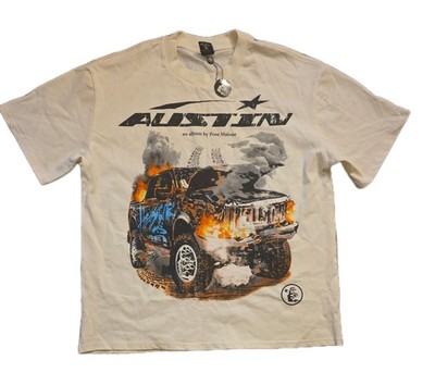 Hellstar x Post Malone Austin Tee Cream Size M Authentic Guaranteed NWT