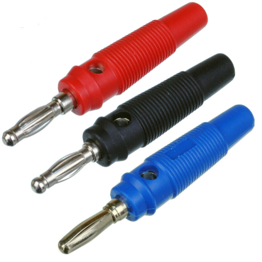 Thumbnail - 10 Stück Bananenstecker 4mm Mit Querloch, Druckfeder