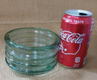 Vintage Horizontal Ribbed Green Glass Round Industrial-Look Decorative Bowl-Rare — photo 8