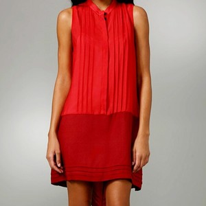 silk red short dress