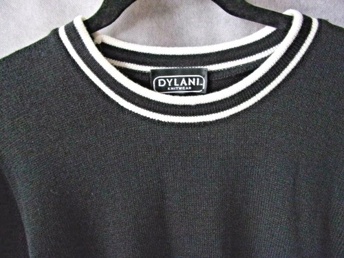 Dylani Knitwear Santana Knit Top Sz L Black White Dress Casual Shell - Picture 3 of 4