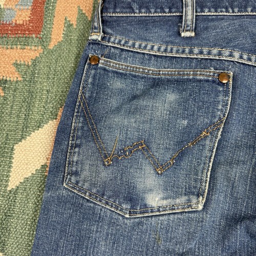 Vintage 60er Jahre Wrangler blaue Glocke 13 MWZ Denim Cowboy Jeans Größe 31x28 TROCKENFÄULE - Bild 12 von 15