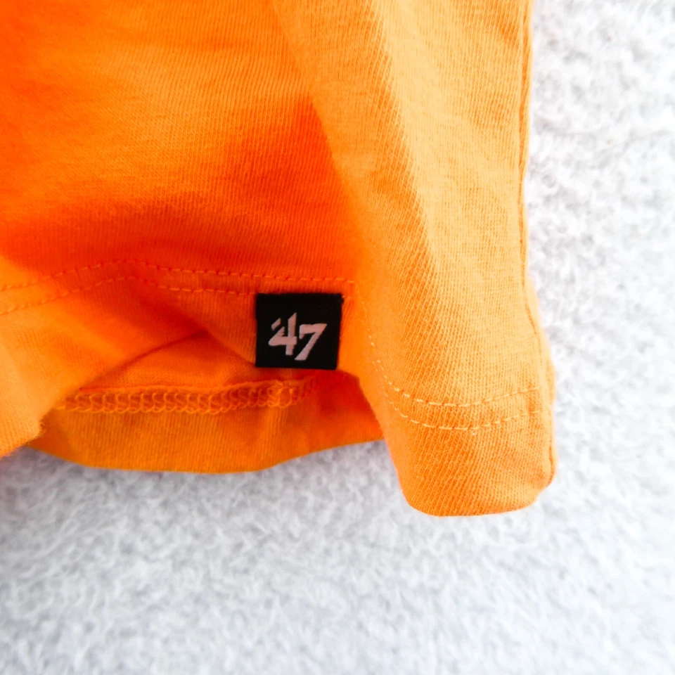 Philadelphia Flyers Shirt Large Mens '47 Brand NHL Orange Cotton Knit Hockey Tee - Image 4 of 4