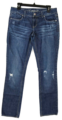 American Eagle Outfitters Jeans Womens 8 Blue Straight 77 Medium Wash Denim AEO