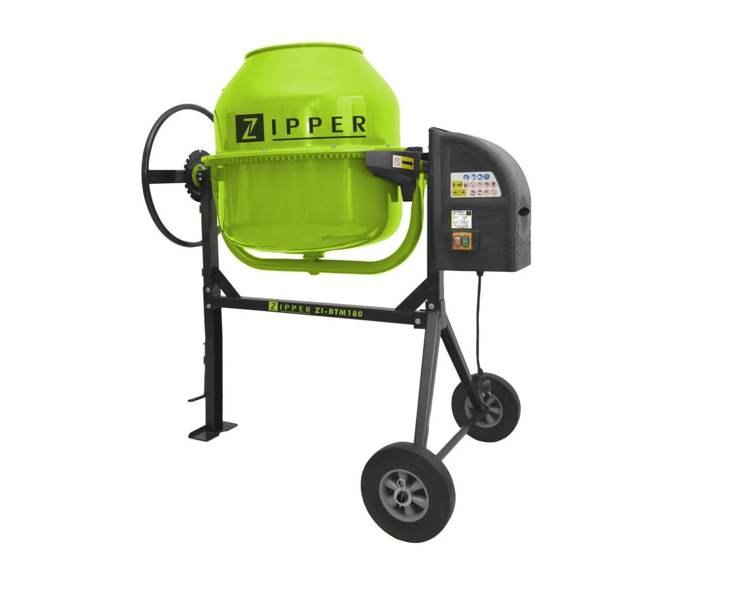 Zipper 180ltr Concrete Cement Mixer - BTM180 Cast Iron 800w 240v