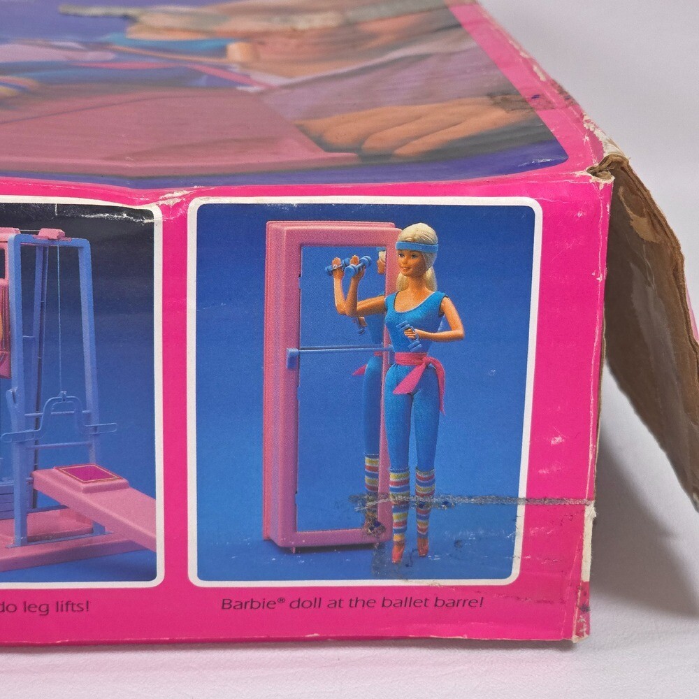 VTG Mattel 1984 Barbie Workout Center Retail BOX ONLY Display Collection Flawed