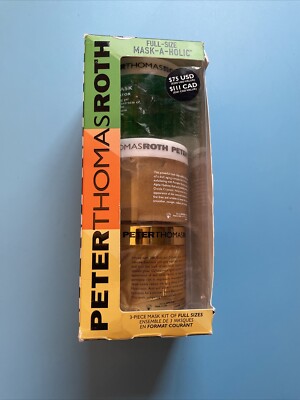 NIB Peter Thomas Roth Full Size Mask-A-Holic 3pc Mask Kit Cucmber Pumpkin 24K