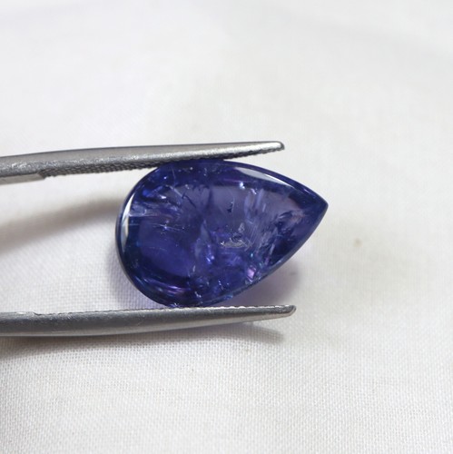 13.8 Carat Natural Blue Tanzanite Pear Shape Cabochon 18.1x12.4x7.6 MM - Picture 4 of 10