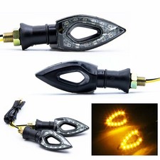 4x AMBER UNIVERSAL MOTORCYCLE MOTORBIKE TURN SIGNAL INDICATORS LIGHT LAMP 12 LED