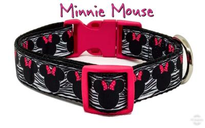 Mouse dog collar handmade adjustable buckle 1''or 5/8'' wide or leash