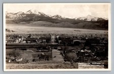 Livingston Montana MT Aerial Town View Real Photo Postcard RPPC 1940-50