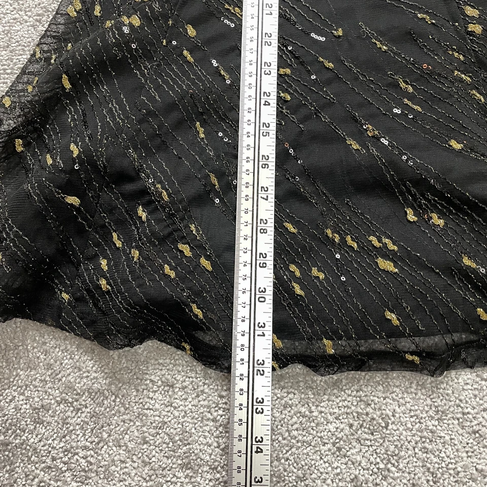 Vestido BCBGeneration Línea A Mujer 4 Negro con Manchas Doradas Lentejuelas Midi Cremallera Foto 3 de 4