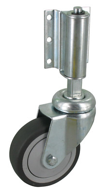 Produktbild von Leiter-Lenkrolle Mit Feststeller – Gefedert, Rad ø75mm, Verzinkt, Tragkraft 60kg, Für Leitern & Gerüste