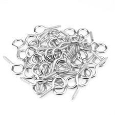 50 Pieces 8 Screw Eyes, Screw in Eye Hooks, Metal Screw Eye Pins Hooks, Nickel