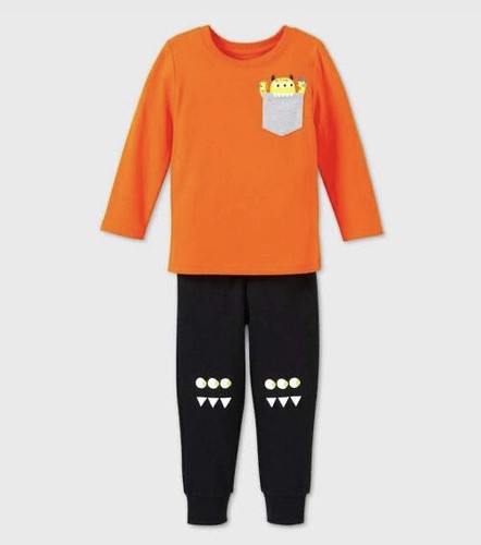 4T 🎃Toddler Short Sleeve Monster Outfit Top & Bottom Set Cat & Jack Halloween - Picture 7 of 7