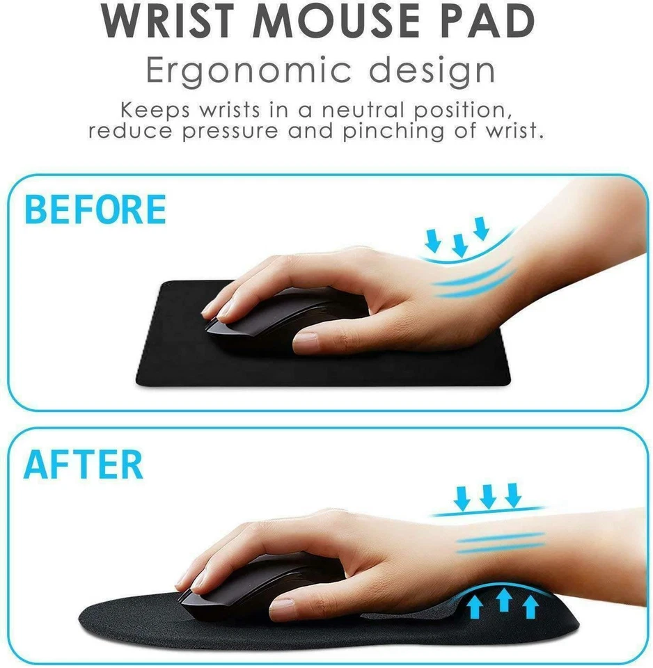 Anti Slip Mouse Pad Mat with Foam Wrist Support for PC and Laptop UK Seller - Image 2 of 4