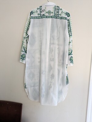 ZARA NEW WHITE & GREEN LONG EMBROIDERED SHIRT Dress XS,S,M,L,XL | eBay ZARA NEW WHITE & GREEN LONG EMBROIDERED SHIRT Dress XS,S,M,L,XL | eBay