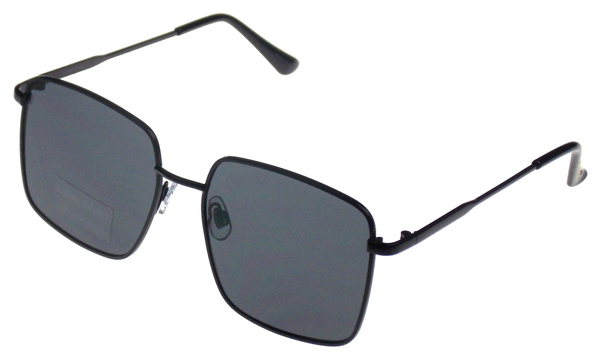 Elizabeth and James biscayne Black Women’s Oversized Sunglasses with White Case Elizabeth S Dark Grey Lens Sunglasses in Shiny Black | Off  main image 4