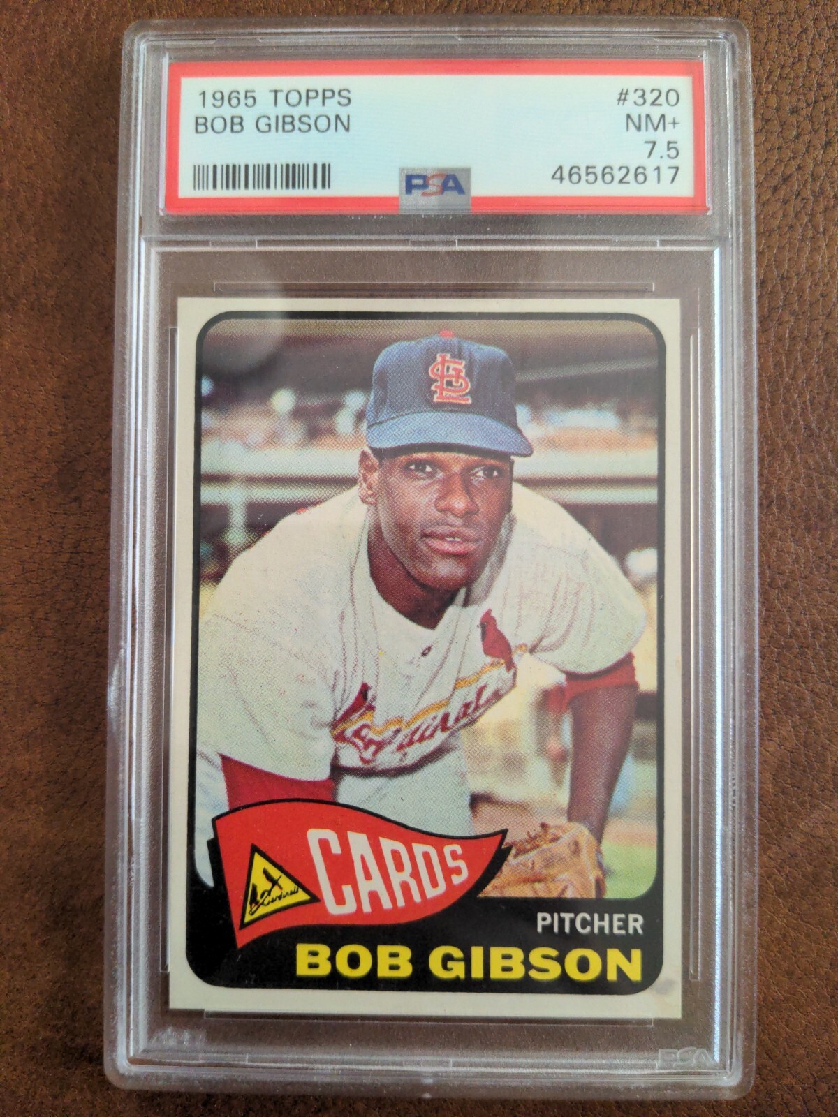 1965 TOPPS #320 BOB GIBSON CARDINALS HOF PSA 7.5