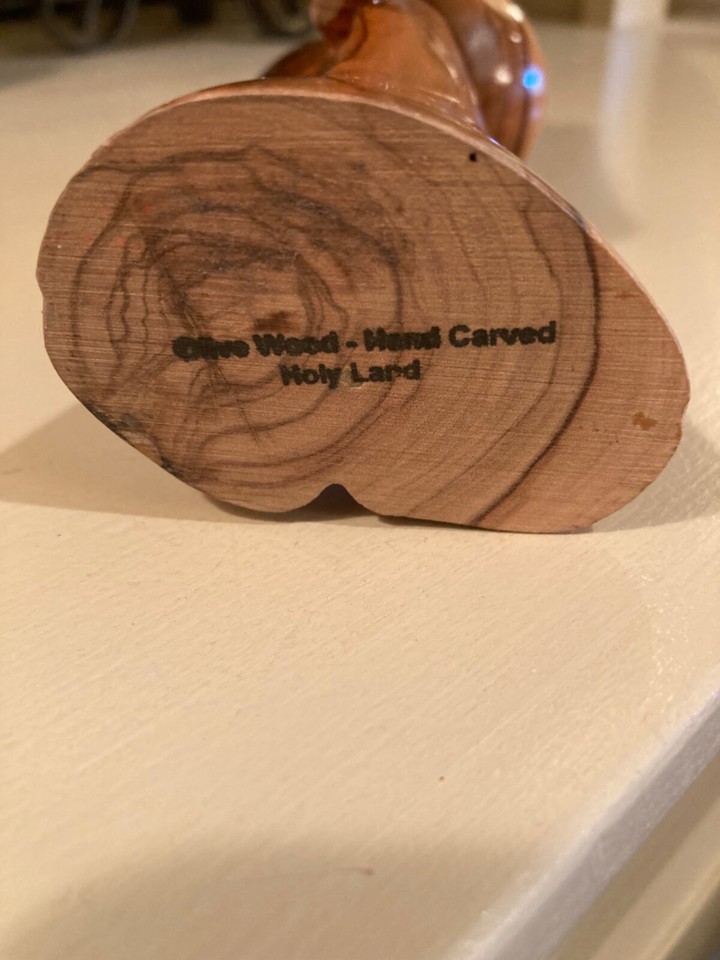 Angel With Baby in Arms Olive Wood Hand Carved Holy Land eBay