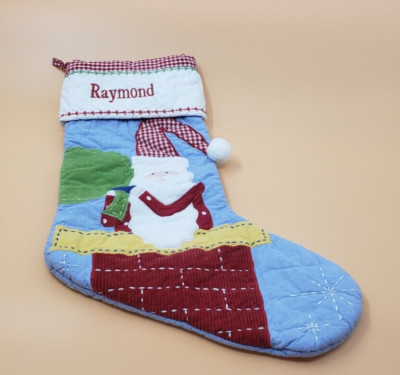 Pottery Barn Quilted Santa Stocking Monogramed ''Raymond'' Christmas Holiday