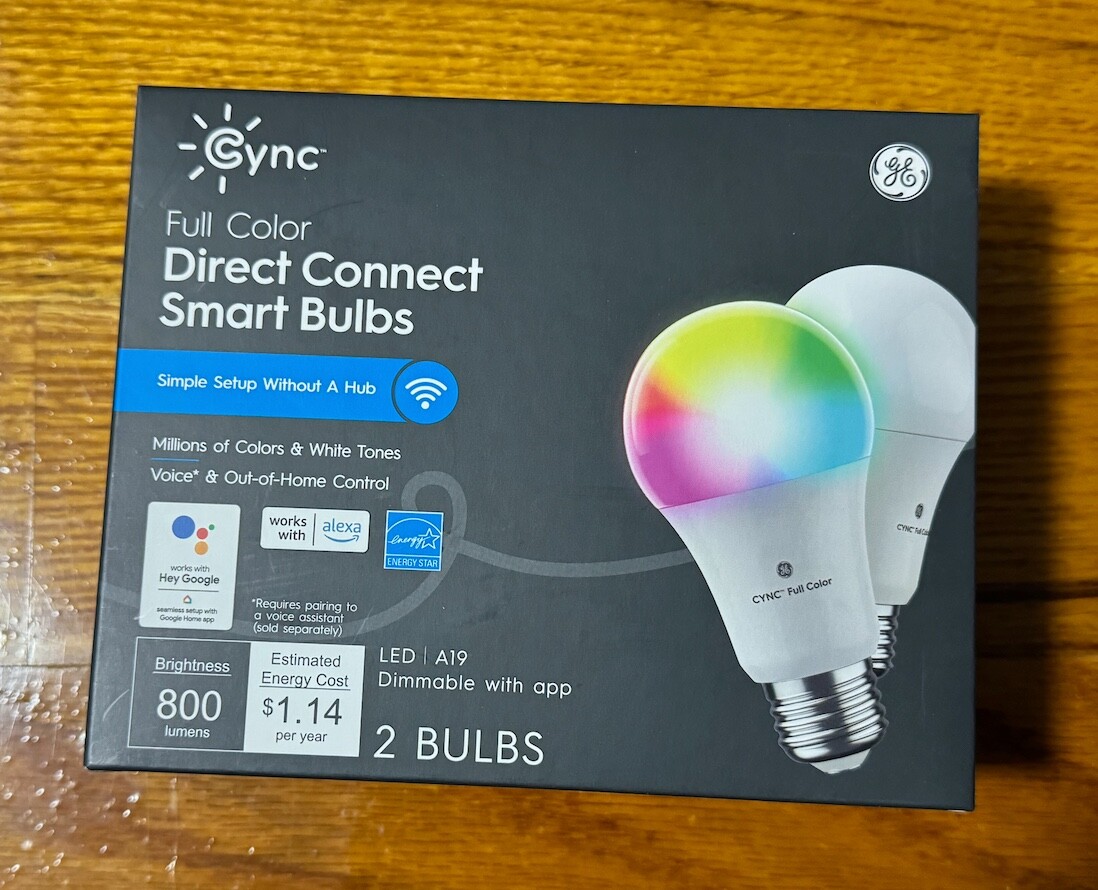 GE CYNC Smart LED Light Bulbs A19 Full Color Bluetooth and Wi-Fi Enabled Alexa 