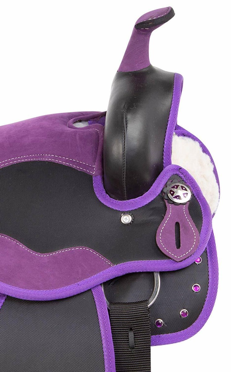 Selle Western Synthétique Violette RIDEX - Tailles De 10 à 18.5 Pouces, NEUVE