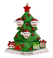 PERSONALIZED Christmas Tree Family - Family of 3 Christmas Ornament Keepsake