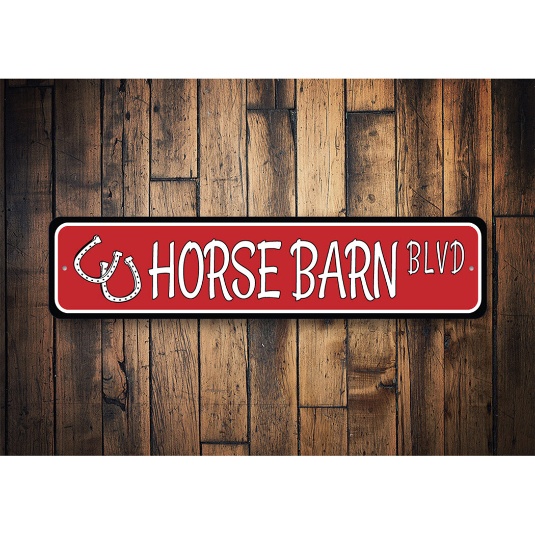 Horse Barn Street Metal Sign