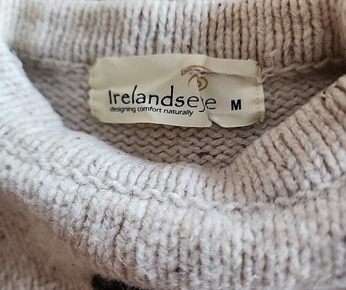 IRELANDSEYE ~ Lambswool ~ Silk ~ Cream Speckled ~ Crewneck Sweater ~ UNISEX (M) - Picture 7 of 10