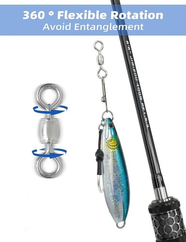 Pesca giratoria de acero inoxidable BLUEWING 10 piezas barril giratorio vendedor de EE. UU. - Imagen 2 de 7