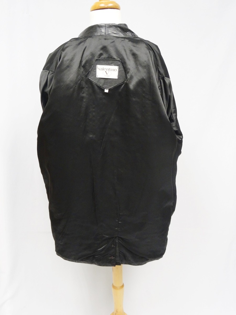 LUXURY 80's VALENTINO UOMO MEN'S BLACK LEATHER JACKET * sz