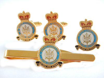 RAF Strike Command Cufflinks, Lapel Badge, Tie Clip Gift Set