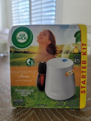 Air Wick Essential Oil Mist PINEAPPLE PEACH & WILD MINT  STARTER KIT Diffuser w/