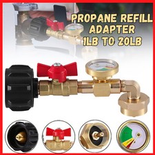 NEW 1Lb To 20Lb Tank Propane Refill Adapter With Gauge And ON-Off Control Valve