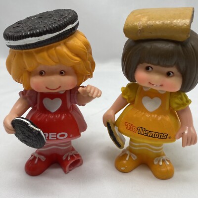 Vintage Nabisco 80er Jahre Talbot Oreo & Figur Newton Puppe Figur Spielzeug 4 1/4'' Werbung