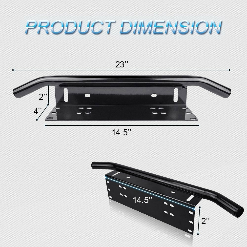For Chevy Pickup Truck SUV Car Bull Bar Bumper License Plate Light Mount Bracket - Foto 7