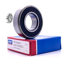 SKF DEEP GROOVE BALL BEARING, 6205 2RSH C3 RUBBER SEALED 25x52x15 mm NEW