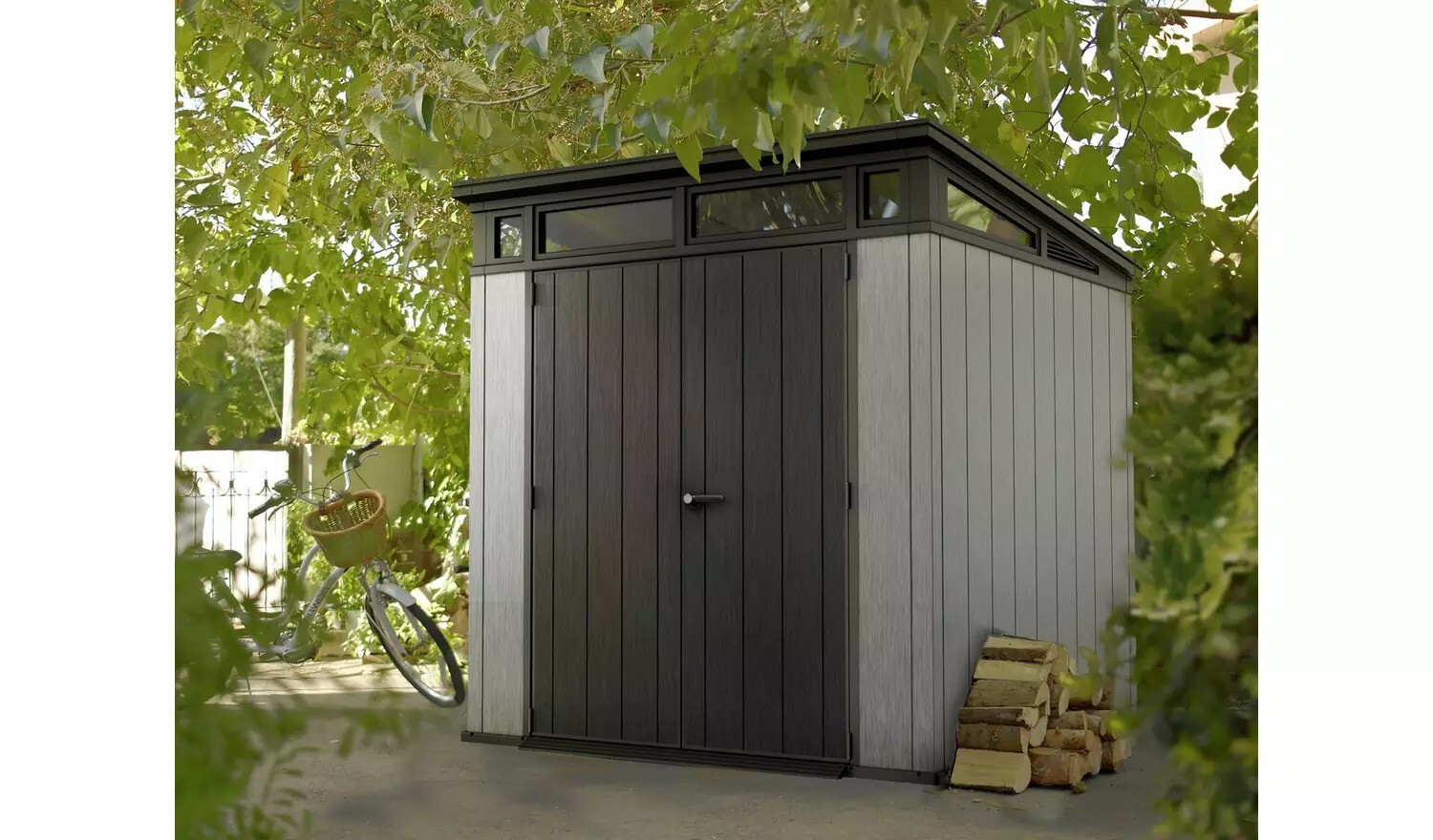 Keter Artisan Pent Outdoor Garden Storage Shed 7 x 7ft Grey eBay