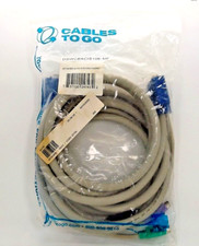Cables To Go 10ft KVM Extension Cable HD15MF 2 PS/2 Keyboard Mouse NEW