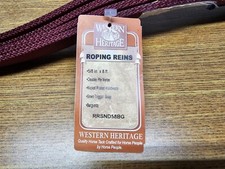 NEW 8' Western Heritage Roping Reins, Nylon. Burgundy