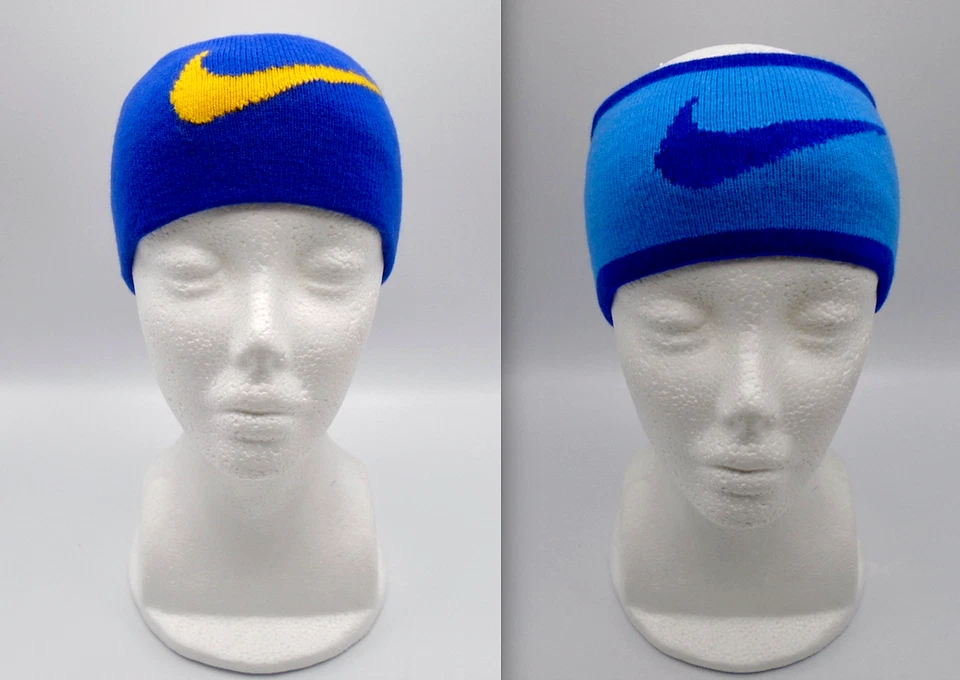 Nike Diadema Tejida Sin Costuras Juvenil Reversible Lapislázuli/Azul/Amarillo Ocre Foto 2 de 4