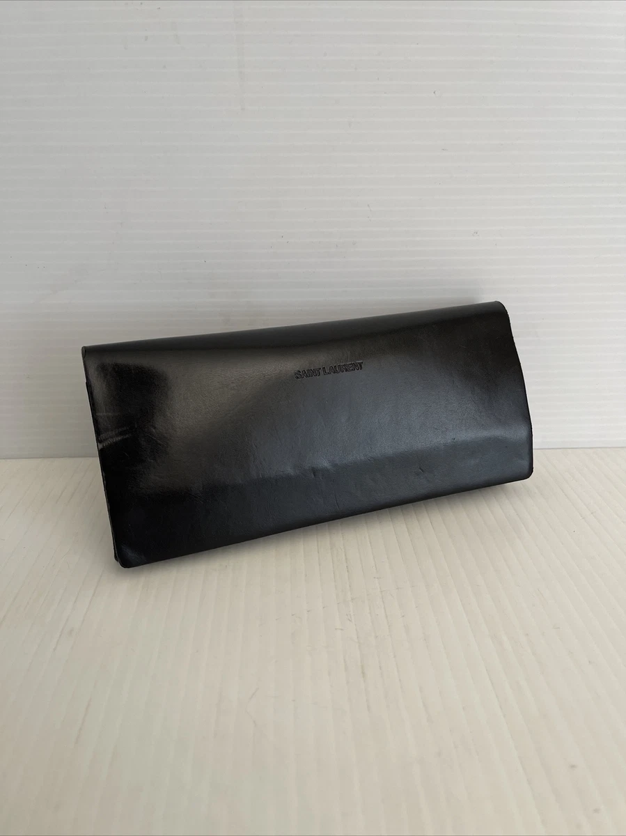 Saint Laurent Sunglasses Case Soft Leather Shell Magnetic Pouch Black