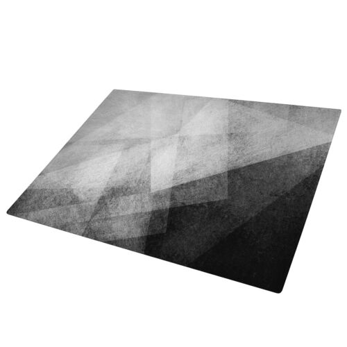 Black White Grey Geometric Glass Chopping Board Kitchen Worktop Saver - Picture 1 of 4
