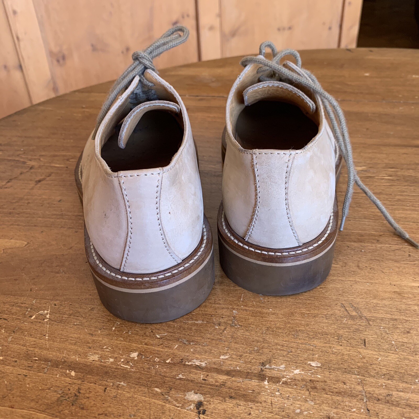 SAOLA Suole in gomma Tommy Bahama beige crema nabuk Oxfords Italia da uomo 8 M