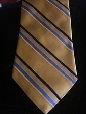 John W Nordstrom Tie Yellow Blue Luxury Silk USA