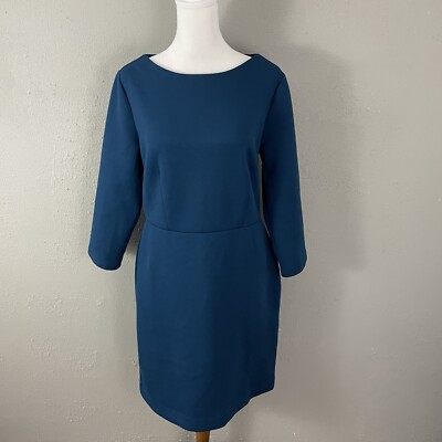 petite ponte knit dress Brooks Brothers Petite Ponte-Knit U Neck Sheath Dress 4p Sp Black Lbd