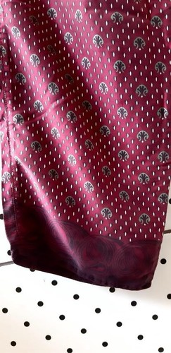 Vintage 80s GIANNI VERSACE Intimo Men Silk Pajamas Burgundy/Green Print Size 50 - Picture 8 of 16