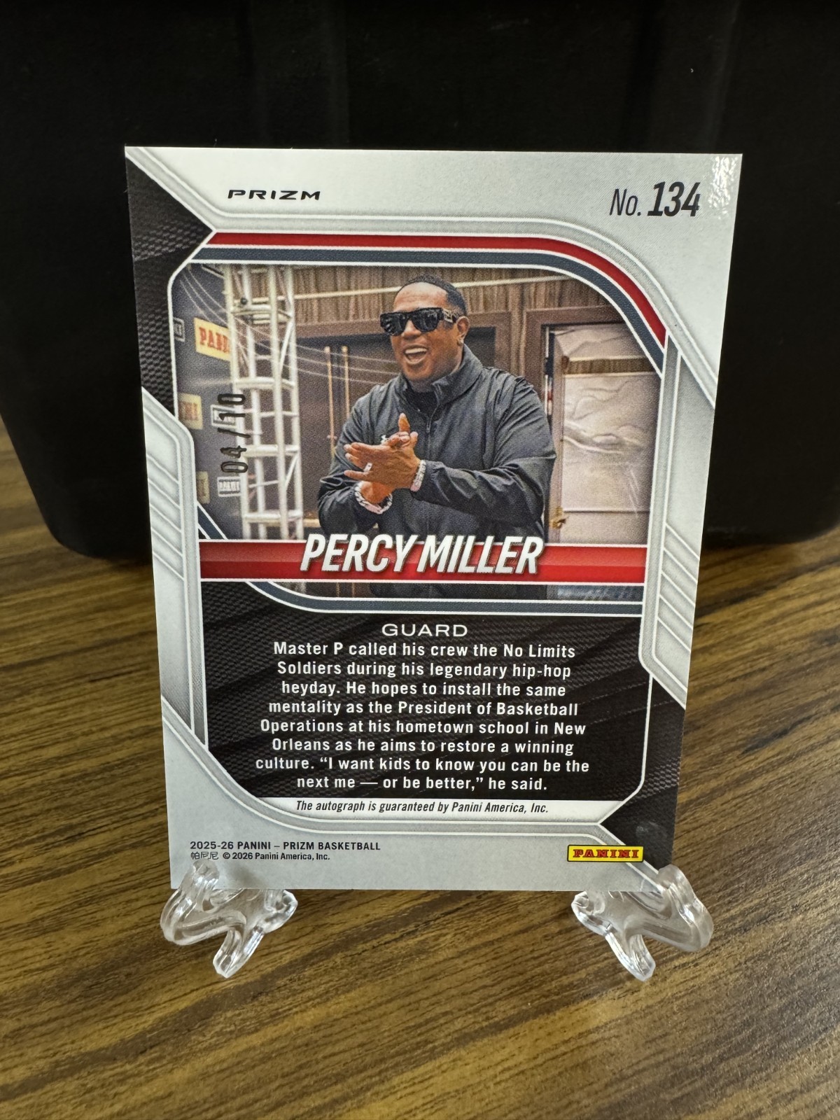 2025-26 Panini Prizm Percy Miller Gold Auto /10 view 2